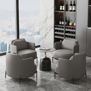 Bàn ghế sofa đơn hiện đại kết hợp với quầy lễ tân cho phòng khách và phòng triển lãm - Hình 2