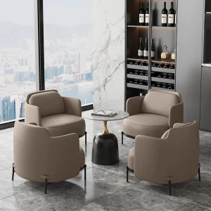 Bàn ghế sofa đơn hiện đại kết hợp với quầy lễ tân cho phòng khách và phòng triển lãm