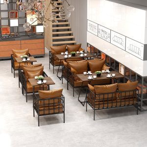 Bàn ghế sofa phong cách công nghiệp kiểu Mỹ cafe bar barbeque shop nhà hàng phương tây ghế sofa ghế - Hình 2