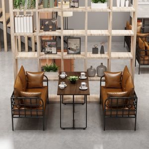 Bàn ghế sofa phong cách công nghiệp kiểu Mỹ cafe bar barbeque shop nhà hàng phương tây ghế sofa ghế - Hình 3