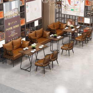 Bàn ghế sofa phong cách công nghiệp kiểu Mỹ cafe bar barbeque shop nhà hàng phương tây ghế sofa ghế - Hình 4