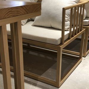 Bàn ghế Sofa phong cách Trung Quốc mới sang trọng Zen cafe bar giải trí thanh khách sạn rèn sắt giả vân gỗ ghế Bàn ghế - Hình 4