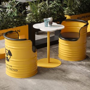 Bàn ghế sofa sáng tạo cá tính quán trà sữa quán cà phê cỏ bốn lá giản dị Bàn ghế sắt phong cách công nghiệp - Hình 2