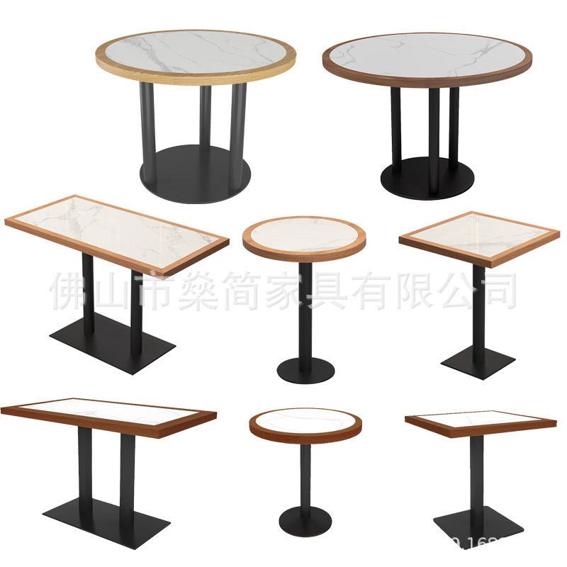 Bàn ghế Tấm đá viền gỗ chắc chắn Bàn ăn chủ đề quán cà phê Nhà hàng Trung Quốc và phương Tây quán trà sữa Bàn lẩu Bàn hình chữ nhật thương mại Bàn ghế Tấm đá viền gỗ chắc chắn Bàn ăn chủ đề quán cà phê Nhà hàng Trung Quốc và phương Tây quán trà sữa Bàn lẩu Bàn hình chữ nhật thương mại