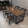 Bàn ghế Thanh Nướng Nhà Hàng Công Nghiệp Phong Cách Sắt Nghệ Thuật Bàn Ăn Gỗ Thương Mại Bàn Ghế Cafe