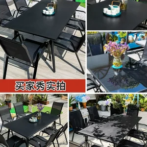 Bàn ghế thép carbon ngoài trời - Sân vườn biệt thự, sân thượng, ghế giải trí ngoại trời, bàn ghế hợp kim nhôm thép carbon - Hình 2