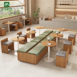 Bàn ghế thư viện quầy bar khu vực nghỉ ngơi đàm phán Bàn ghế tráng miệng quán trà sữa ghế sofa quán cà phê Bàn ghế - Hình 2