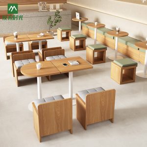 Bàn ghế thư viện quầy bar khu vực nghỉ ngơi đàm phán Bàn ghế tráng miệng quán trà sữa ghế sofa quán cà phê Bàn ghế - Hình 3