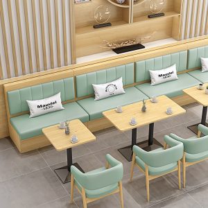 Bàn ghế Tòa nhà trà sữa buổi sáng Nhà hàng phương Tây ghế ghế sofa Bàn ăn và ghế dựa vào tường nhà hàng lẩu cà phê burger phong cách Hồng Kông trọn bộ - Hình 2