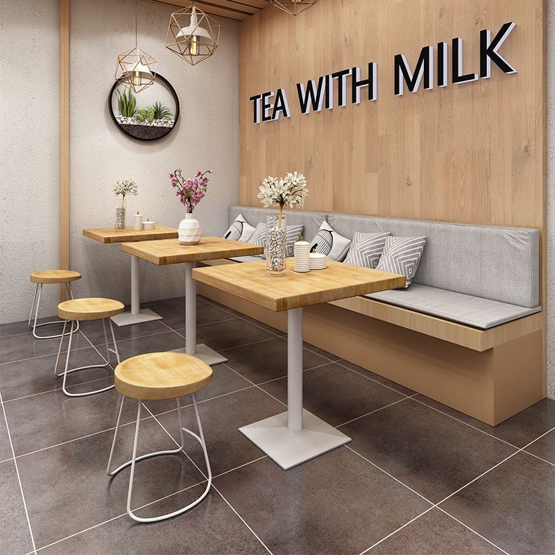 Bàn ghế Trà sữa cafe vuông Bàn ăn ghế thương mại chân đơn sắt rèn gỗ nguyên khối Bàn vuông nhỏ nhà hàng Bàn ghế giải trí - Hình 4 Bàn ghế Trà sữa cafe vuông Bàn ăn ghế thương mại chân đơn sắt rèn gỗ nguyên khối Bàn vuông nhỏ nhà hàng Bàn ghế giải trí - Hình 4