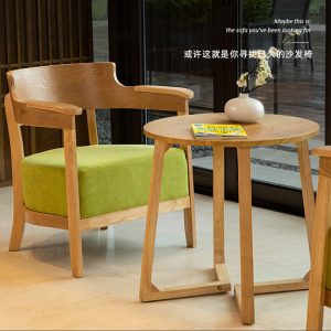 Bàn ghế Trà sữa quán tráng miệng quán cà phê quầy bar sách Bàn ghế giải trí đơn giản đàm phán gặp gỡ tiếp khách ghế sofa đơn bằng gỗ nguyên khối - Hình 4