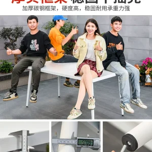 Bàn ghế trắng giải trí ngoại trời - Kết hợp quán trà sữa và xích đu ngoại thất - Hình 4