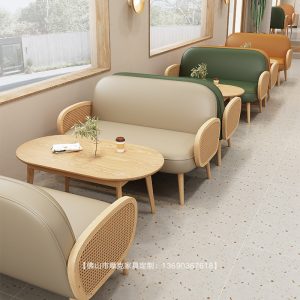 Bàn ghế Tráng Miệng Quán Trà Sữa Nhà Hàng Tây Ghế Sofa Cafe Phòng Kinh Doanh Quán 4S Lễ Tân Đàm Phán Sách Đôi Bàn Ghế Quầy Bar - Hình 2