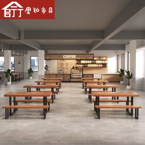Bàn ghế Úc Bạch kim căng tin Mỹ Bàn ăn và ghế nhà hàng thương mại Bàn trà sữa Bàn cà phê Bàn ăn nhà hàng thức ăn nhanh gỗ cứng - Hình 2
