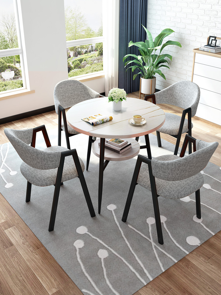 Bàn ghế Văn phòng bán hàng hiện đại tiếp khách và gặp gỡ khách để thảo luận Bàn ghế văn phòng giản dị Bàn tròn nhỏ giả gỗ đặc Bàn ăn - Hình 2 Bàn ghế Văn phòng bán hàng hiện đại tiếp khách và gặp gỡ khách để thảo luận Bàn ghế văn phòng giản dị Bàn tròn nhỏ giả gỗ đặc Bàn ăn - Hình 2