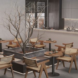 Bàn ghế Wabi Sabi Wind Chandigarh Ghế Gỗ Mây Món Ăn Phương Tây Cafe Trà Sữa Nhà Hàng Bàn Ghế Caterer - Hình 2