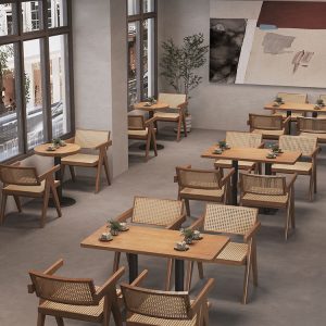 Bàn ghế Wabi Sabi Wind Chandigarh Ghế Gỗ Mây Món Ăn Phương Tây Cafe Trà Sữa Nhà Hàng Bàn Ghế Caterer