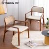 Bàn ghế Xingwei Gỗ Chắc Chắn Ghế Mây Đơn Sồi Phòng Khách Bọc Ghế Giải Trí Bắc Âu Ghế Trà Hiện Đại Đơn Giản Ghế Học