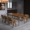 Bàn ghế Yitian Mỹ Italy Bàn ăn gỗ nguyên khối nhà phòng nhỏ Bàn ăn hình chữ nhật nhà hàng quán trà sữa Bàn ghế