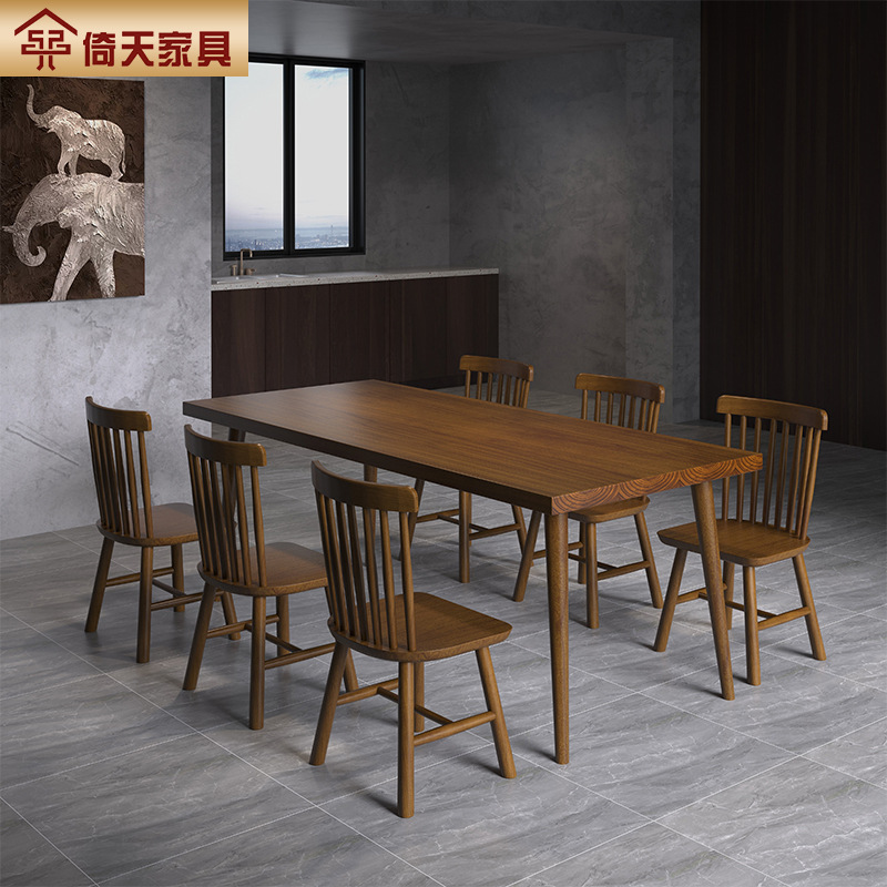 Bàn ghế Yitian Mỹ Italy Bàn ăn gỗ nguyên khối nhà phòng nhỏ Bàn ăn hình chữ nhật nhà hàng quán trà sữa Bàn ghế - Hình 3 Bàn ghế Yitian Mỹ Italy Bàn ăn gỗ nguyên khối nhà phòng nhỏ Bàn ăn hình chữ nhật nhà hàng quán trà sữa Bàn ghế - Hình 3