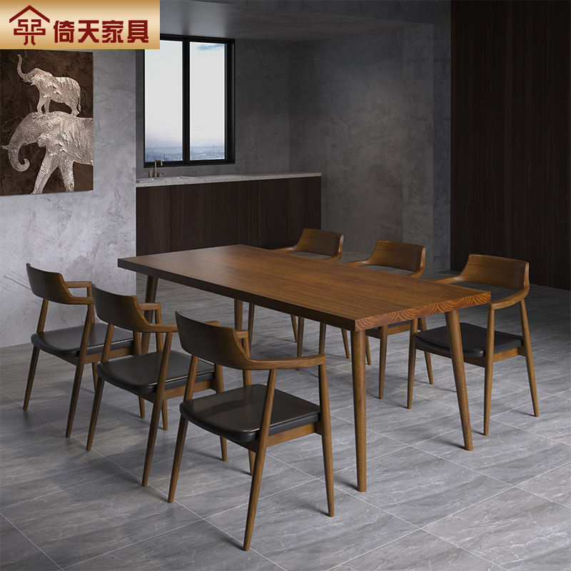 Bàn ghế Yitian Mỹ Italy Bàn ăn gỗ nguyên khối nhà phòng nhỏ Bàn ăn hình chữ nhật nhà hàng quán trà sữa Bàn ghế - Hình 4 Bàn ghế Yitian Mỹ Italy Bàn ăn gỗ nguyên khối nhà phòng nhỏ Bàn ăn hình chữ nhật nhà hàng quán trà sữa Bàn ghế - Hình 4