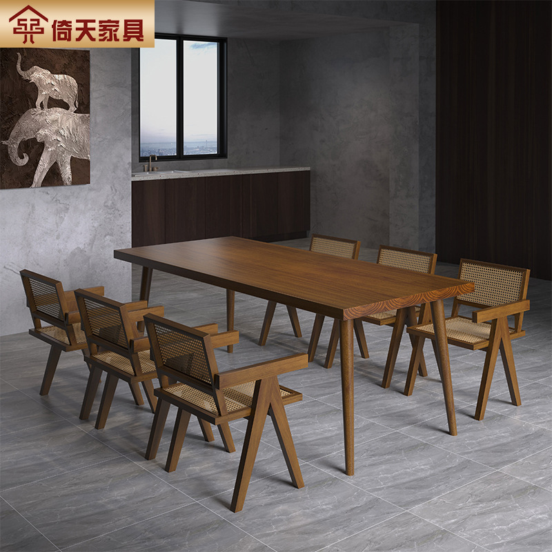 Bàn ghế Yitian Mỹ Italy Bàn ăn gỗ nguyên khối nhà phòng nhỏ Bàn ăn hình chữ nhật nhà hàng quán trà sữa Bàn ghế Bàn ghế Yitian Mỹ Italy Bàn ăn gỗ nguyên khối nhà phòng nhỏ Bàn ăn hình chữ nhật nhà hàng quán trà sữa Bàn ghế