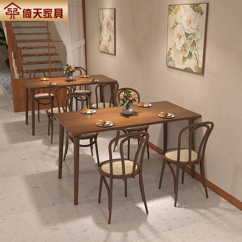 Bàn ghế Yitian nhà hàng hiện đại Bàn ghế ăn bằng gỗ nguyên khối bán buôn Bàn ghế quán trà sữa quán cà phê Bàn vuông Bàn ăn nhà hàng - Hình 3 Bàn ghế Yitian nhà hàng hiện đại Bàn ghế ăn bằng gỗ nguyên khối bán buôn Bàn ghế quán trà sữa quán cà phê Bàn vuông Bàn ăn nhà hàng - Hình 3