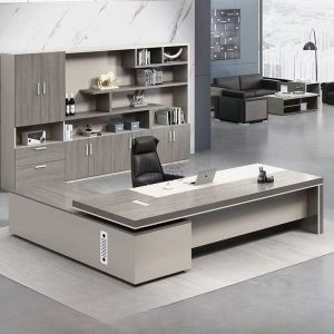 Bàn giám đốc cao cấp, bàn giám đốc chân inox, bàn làm việc màu óc chó, bàn văn phòng cao cấp