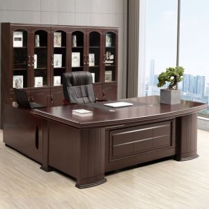 Bàn giám đốc chân sắt, bàn giám đốc gỗ tự nhiên, bàn văn phòng cao cấp, bàn làm việc công thái học - Hình 2