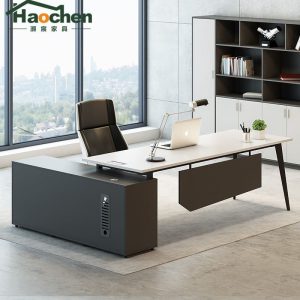 Bàn giám đốc chân sắt, bàn làm việc chữ L, bàn tổng giám đốc thiết kế Italy, bàn giám đốc phong cách Nhật - Hình 2