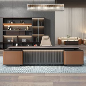Bàn giám đốc gỗ tự nhiên, bàn giám đốc phong cách Nhật, bàn văn phòng cao cấp, bàn chủ tịch sang trọng - Hình 2