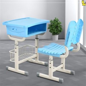 Bàn học đơn lớp đào tạo dạy kèm Bàn ghế học sách học sinh tiểu học có thể nâng nhà máy bán hàng trực tiếp bằng nhựa