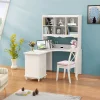 Bàn Học Sang Trọng Phong Cách Pháp Với Kệ Hutch Thiết Kế Giá Sách Cho Bé Gái Gỗ Hình Chữ L Góc Bàn Máy Tính Tại Nhà