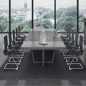 Bàn hội nghị bàn dài đơn giản bàn văn phòng đào tạo tiếp tân phòng đàm phán khung thép dải dài bàn ghế nhà máy cung cấp trực tiếp - Hình 2