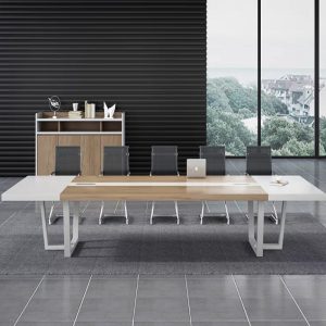 Bàn hội nghị bàn dài đơn giản bàn văn phòng đào tạo tiếp tân phòng đàm phán khung thép dải dài bàn ghế nhà máy cung cấp trực tiếp - Hình 3