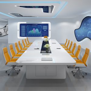 Bàn hội nghị bàn dài đơn giản thời trang hiện đại văn phòng bàn ghế đàm phán lớn bàn dài bàn đào tạo - Hình 2