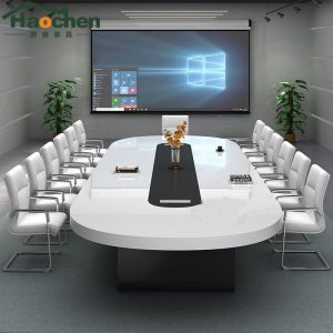 Bàn hội nghị bàn dài sơn piano không khí đơn giản hiện đại bàn phòng hội nghị cao cấp và ghế bàn dải bàn đàm phán - Hình 2