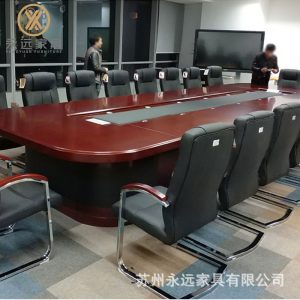 Bàn hội nghị bàn họp nhiều người bàn đào tạo lớn sơn dán bàn ghế da gỗ chắc chắn - Hình 2