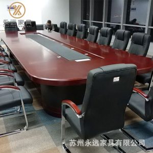 Bàn hội nghị bàn họp nhiều người bàn đào tạo lớn sơn dán bàn ghế da gỗ chắc chắn - Hình 3