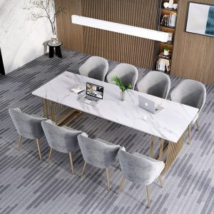 Bàn hội nghị bằng đá cẩm thạch tối giản hiện đại bàn bàn dài bàn làm việc bàn họp bàn đàm phán bàn hội nghị bàn dài - Hình 2