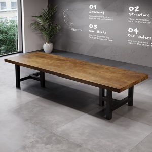 Bàn hội nghị đào tạo lớn bàn dài đơn giản gỗ nguyên khối ghế văn phòng công ty bàn đàm phán nhân viên bàn thương mại - Hình 4