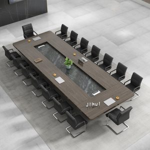 Bàn hội nghị kinh doanh phong cách Trung Quốc Thành Đô tối giản sang trọng Phong cách Italy màu xám bàn đàm phán văn phòng màu ghi - Hình 2