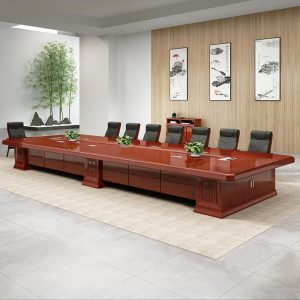Bàn hội nghị lớn sơn bàn dài đơn giản bàn da gỗ nguyên khối bàn hội nghị gỗ cứng bàn đàm phán vuông