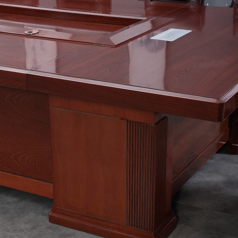 Bàn hội nghị tối giản hiện đại bàn dài bảng mật độ sơn với gỗ veneer chắc chắn bàn và ghế kinh doanh nhiều người - Hình 2 Bàn hội nghị tối giản hiện đại bàn dài bảng mật độ sơn với gỗ veneer chắc chắn bàn và ghế kinh doanh nhiều người - Hình 2