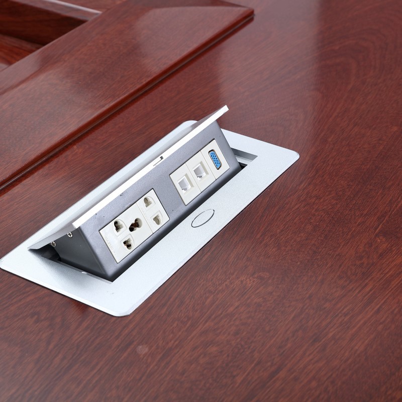 Bàn hội nghị tối giản hiện đại bàn dài bảng mật độ sơn với gỗ veneer chắc chắn bàn và ghế kinh doanh nhiều người - Hình 3 Bàn hội nghị tối giản hiện đại bàn dài bảng mật độ sơn với gỗ veneer chắc chắn bàn và ghế kinh doanh nhiều người - Hình 3