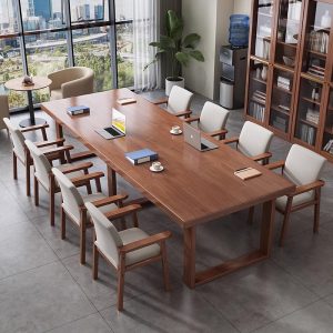 Bàn hội nghị văn phòng bàn dài hiện đại tối giản vừa và lớn bàn đào tạo nhân viên bàn dài bàn ghế phòng hội nghị - Hình 3