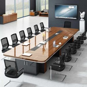 Bàn họp bàn dài đơn giản hiện đại ghế văn phòng phòng họp đàm phán bàn dài lớn bàn làm việc - Hình 2