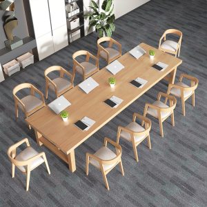 Bàn họp văn phòng Đơn giản gỗ chắc chắn hội nghị bàn dài đăng nhập đôi bàn dài bàn làm việc bàn viết lớn bàn máy tính - Hình 2