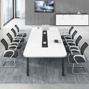 Bàn họp văn phòng Đơn giản hiện đại bàn huấn luyện bàn đàm phán nhỏ màu trắng Phong cách Châu Âu bàn ghế phòng họp bàn hội nghị bàn dài - Hình 2
