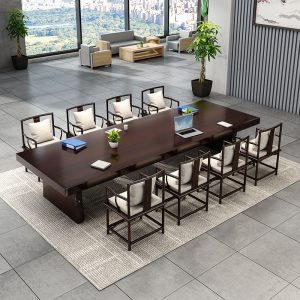 Bàn họp văn phòng Đơn giản hiện đại tất cả bàn ghế hội nghị bằng gỗ nguyên khối thư viện bàn dài bàn bàn đàm phán công việc lớn - Hình 2